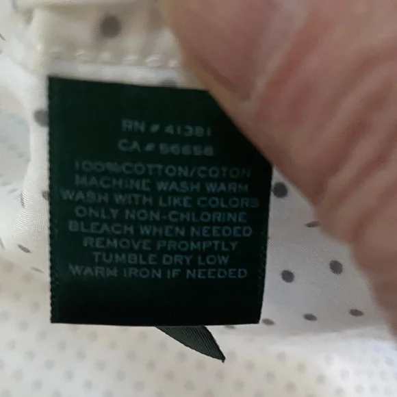 Ralph Lauren White Dress Shirt with Black Dots - Picture 6 of 7